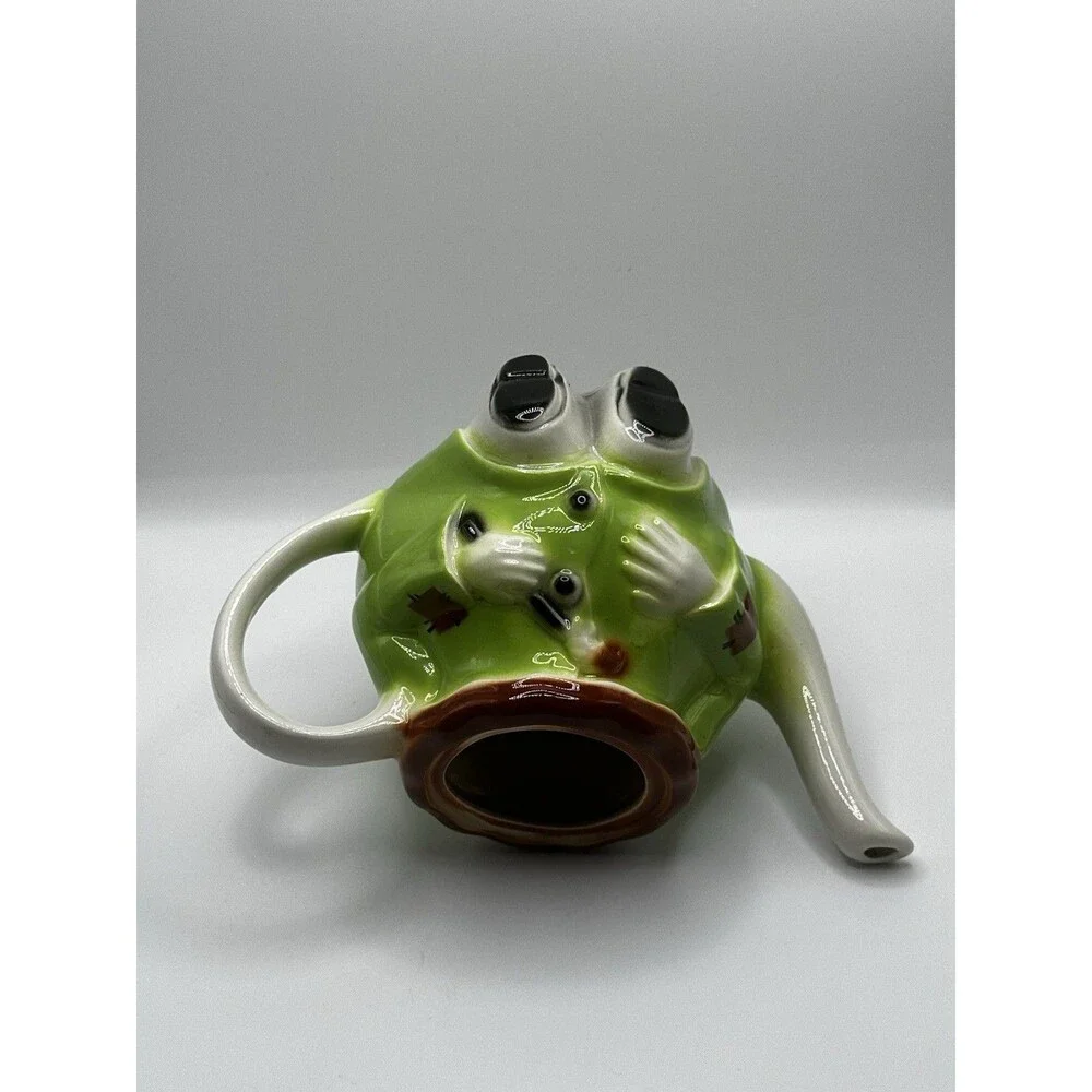 Tony Wood Studio Scarecrow Clown Teapot & Egg Cup Set England AS-IS Repair